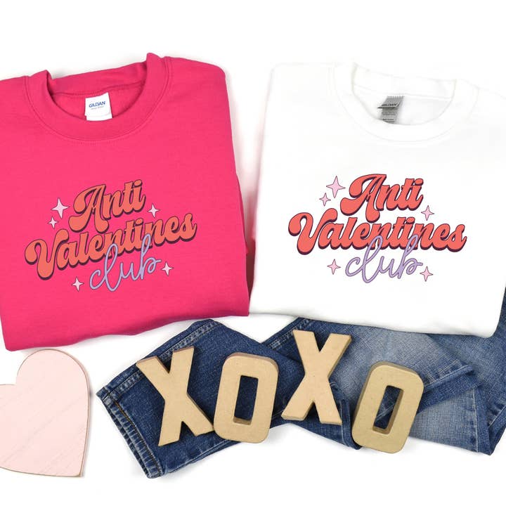 Anti Valentines Club Sweatshirt for wholesale by Soph & Lil Design