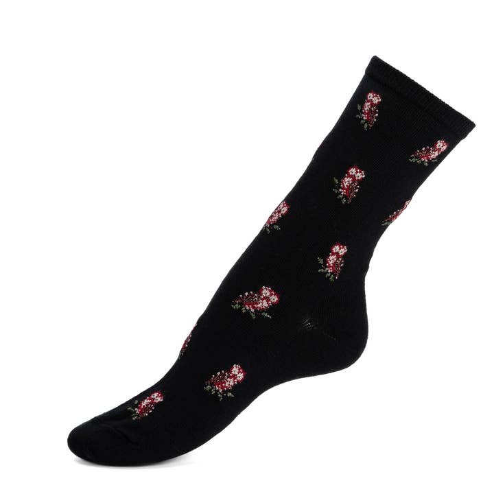 The Owls - women's socks - black cotton for wholesale by Maison Broussaud