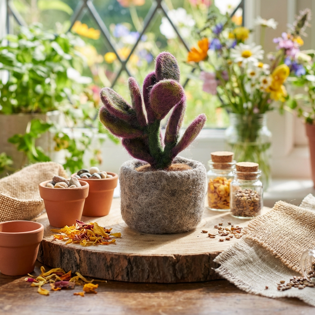 Felt So Good - Wholesale Decorative Tabletop Object - Handmade Felt Biodegradable Fake Miniature Plant Decoration10