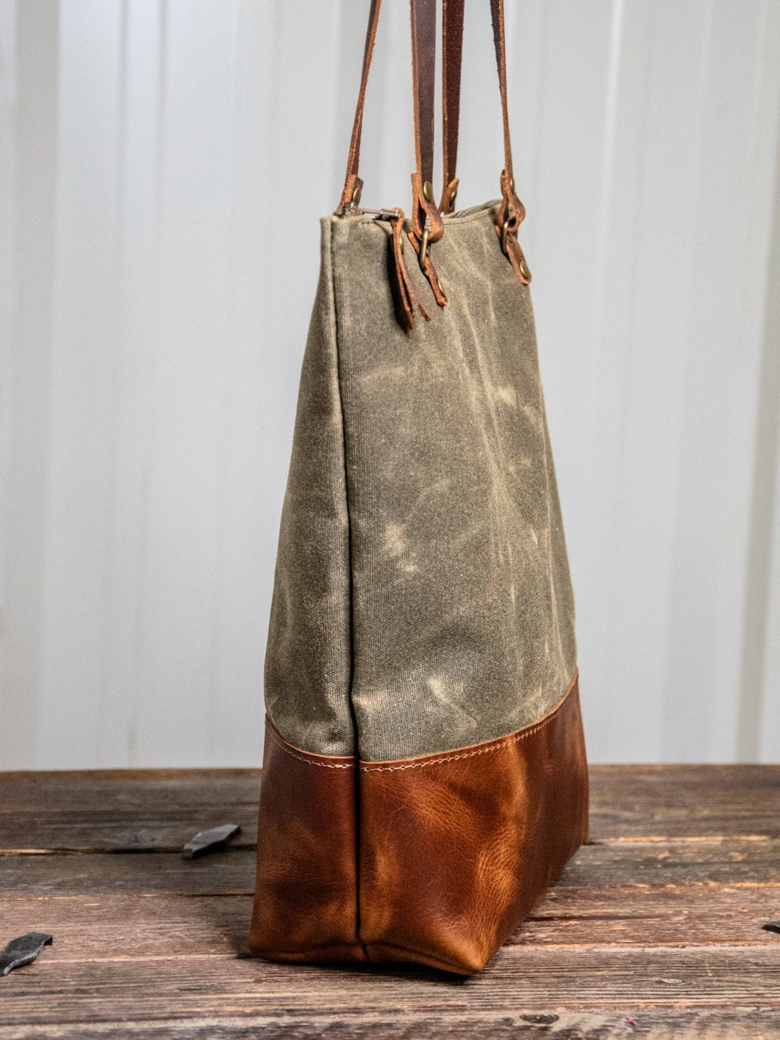 In Blue Handmade - Wholesale Tote Bag - Women's - Essential Waxed Canvas and Leather Tote with Options13