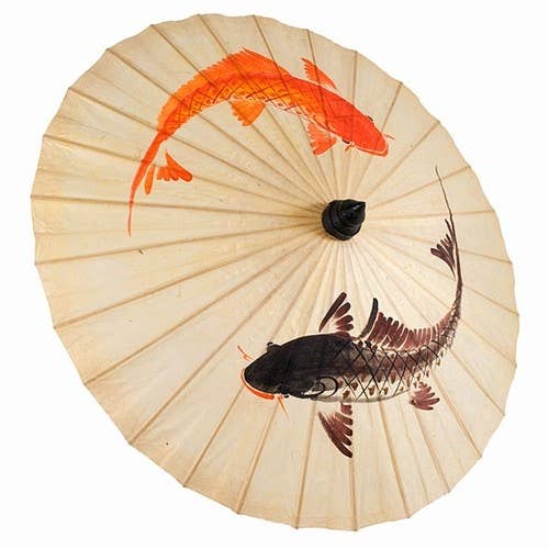 Koi Natural Paper Parasol - WUBL243 for wholesale by World Buyers
