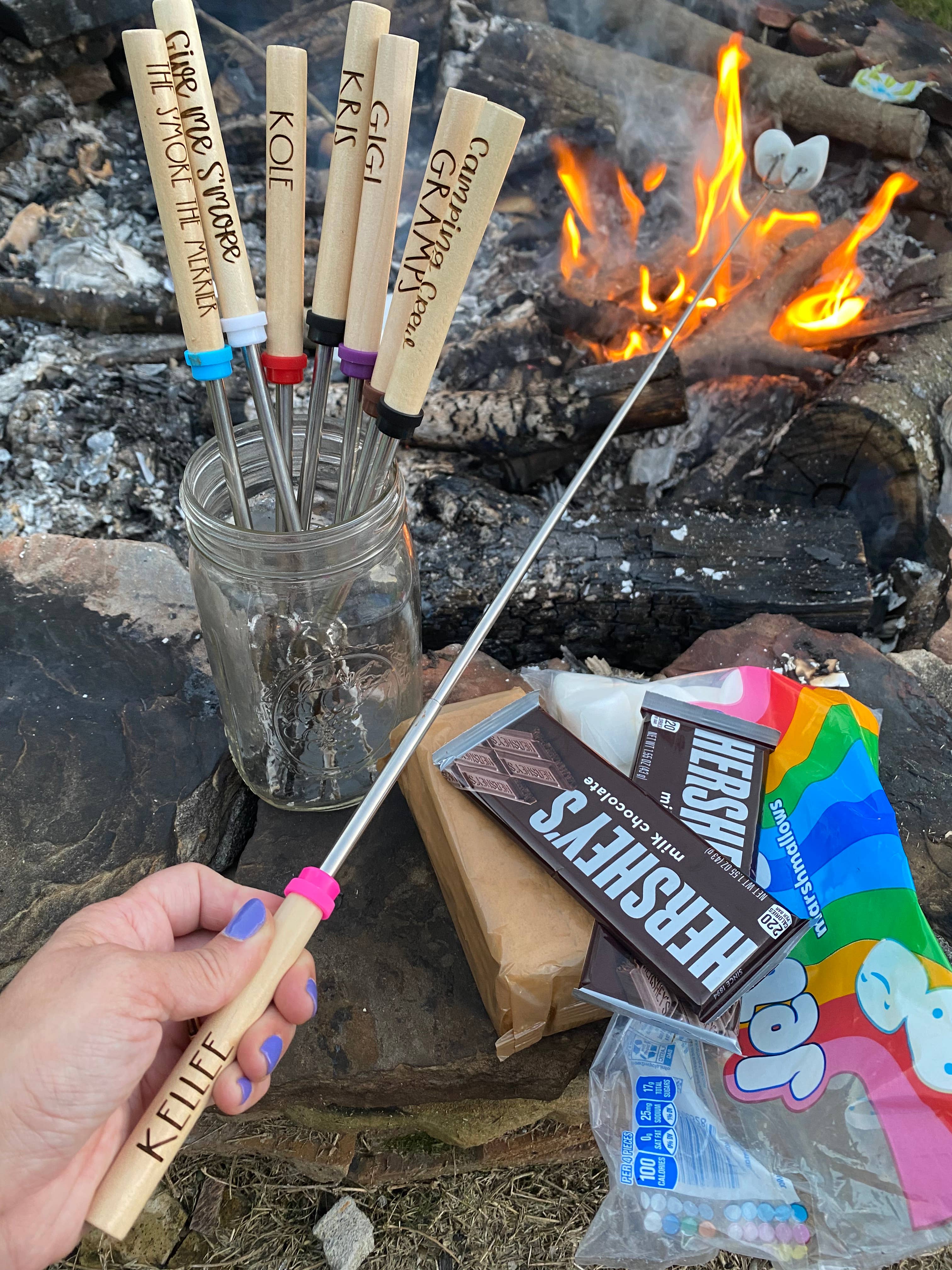 Infinity Cuts & Creations - Wholesale Roasting Stick - Custom Engraved Campfire Sticks6