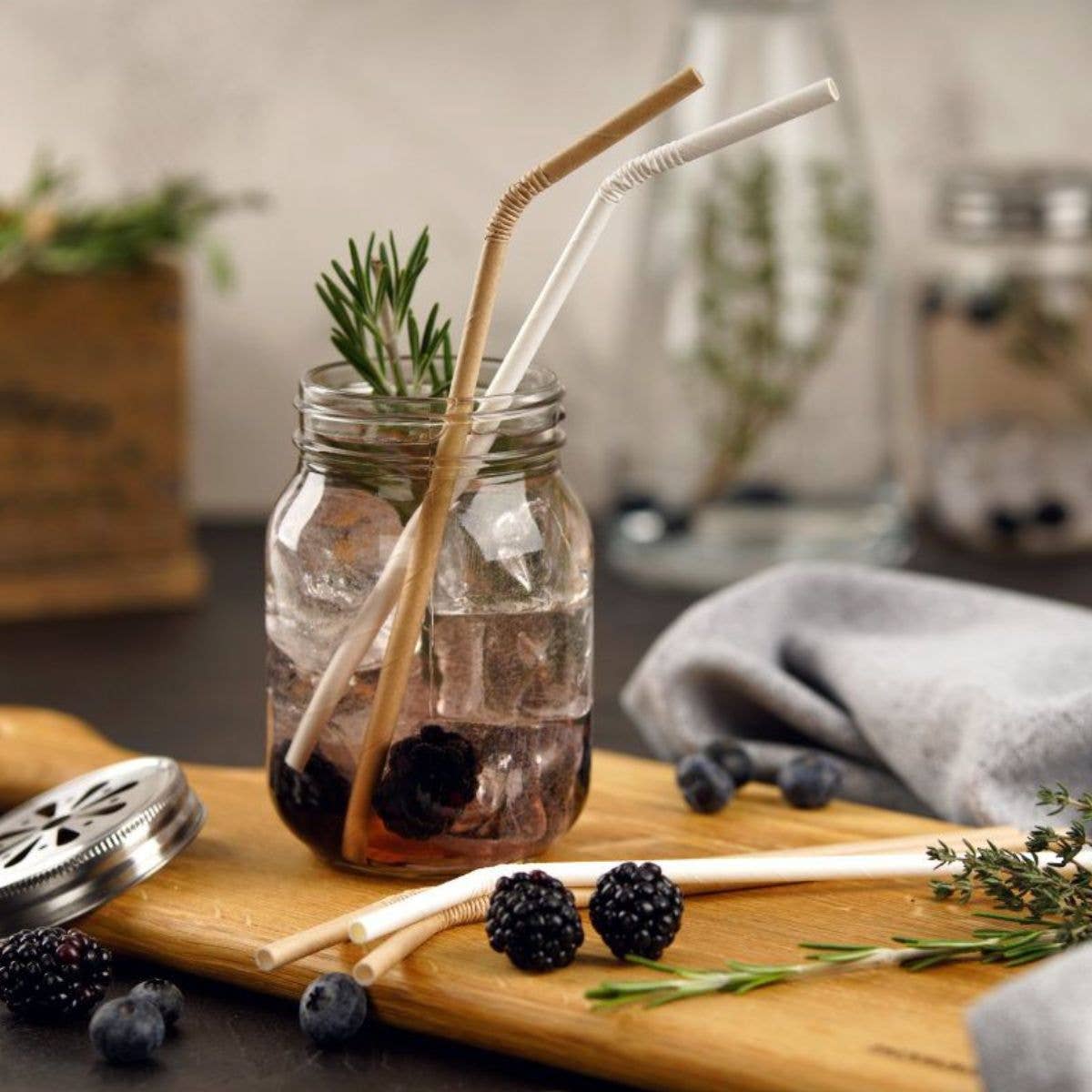 Fackelmann - Wholesale Drinking Straw - Pack of 120 flexible paper straws 23 cm Eco Friendly1