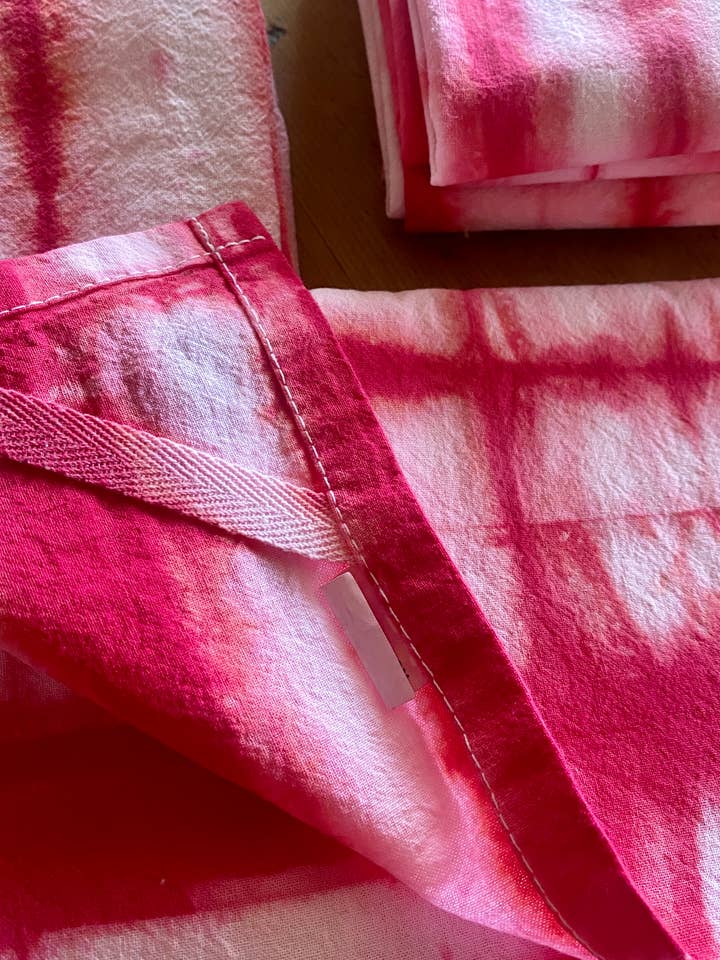 Kitchen Tea Towel - Red White Shibori Hand Dyed for wholesale by Sea + Green