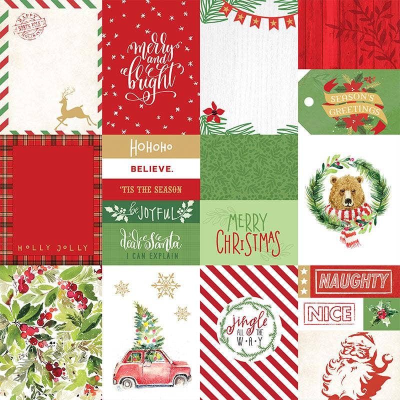 Paper House Productions - Wholesale Inpakpapier - Merry & Bright Tags Dubbelzijdig 12x12 papier1