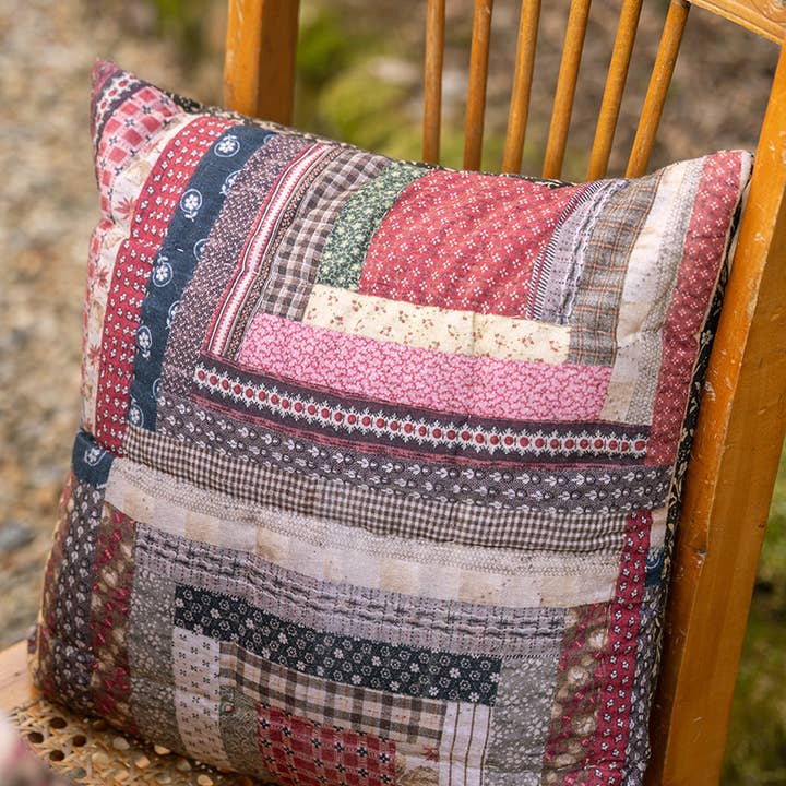 Harvest Harmony Patchwork Cushion - Multi for wholesale by April Cornell