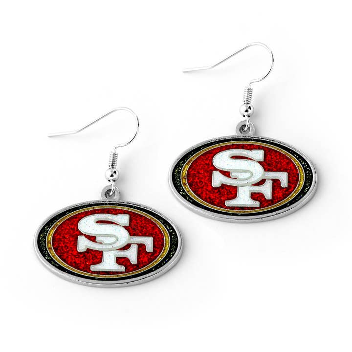 Boucles d'oreilles scintillantes NFL San Francisco 49ers pour la vente par Aminco USA