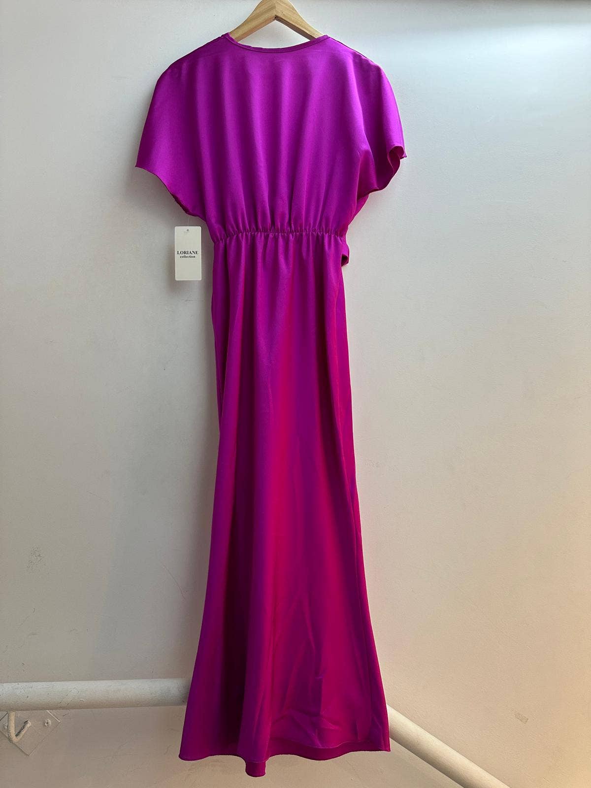 LORIANE - Wholesale Jurk - Dames - LORIANE satijnen lange jurk in één maat 34-385