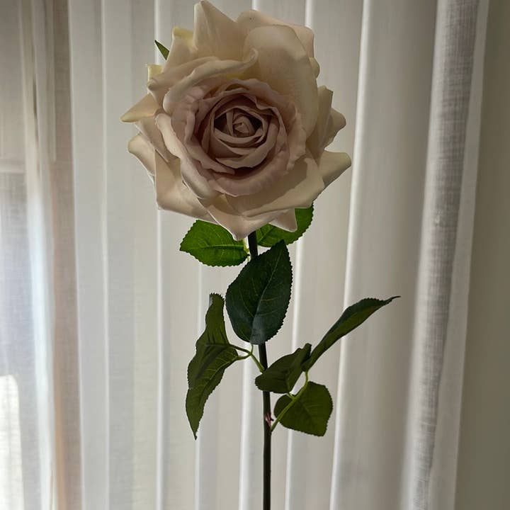 JKF & Co Pty Ltd - Wholesale Artificial Flowers - Real Touch Single Stem Rose Quicksand