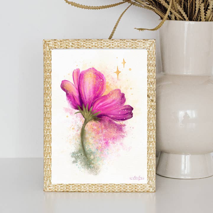 Cosmo Flower Fine Art Print for wholesale by The Swimming Owl