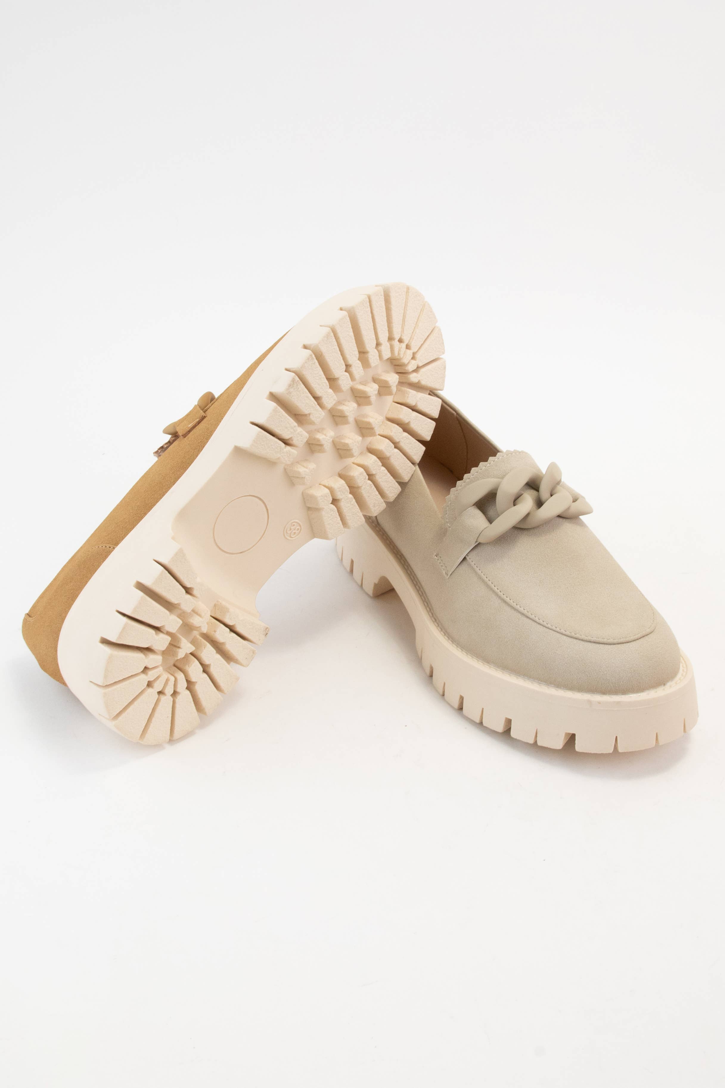 CCOCCI - Wholesale Loafers - Women's - MADISON MATTE FINISHED CHUNKY CHAIN DETAIL LUG SOLE LOAFER3