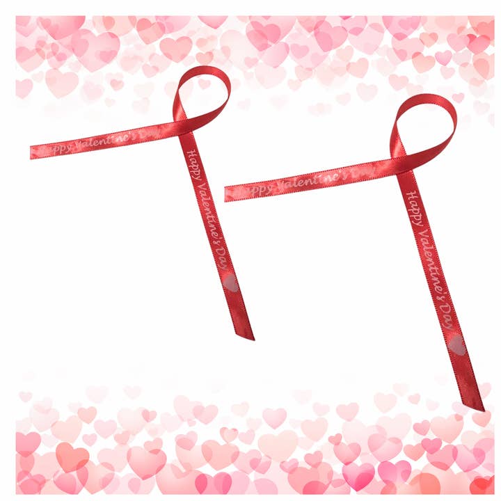 3/8" red ribbons - Happy Valentine's Day for wholesale by KnotJustCrocheted