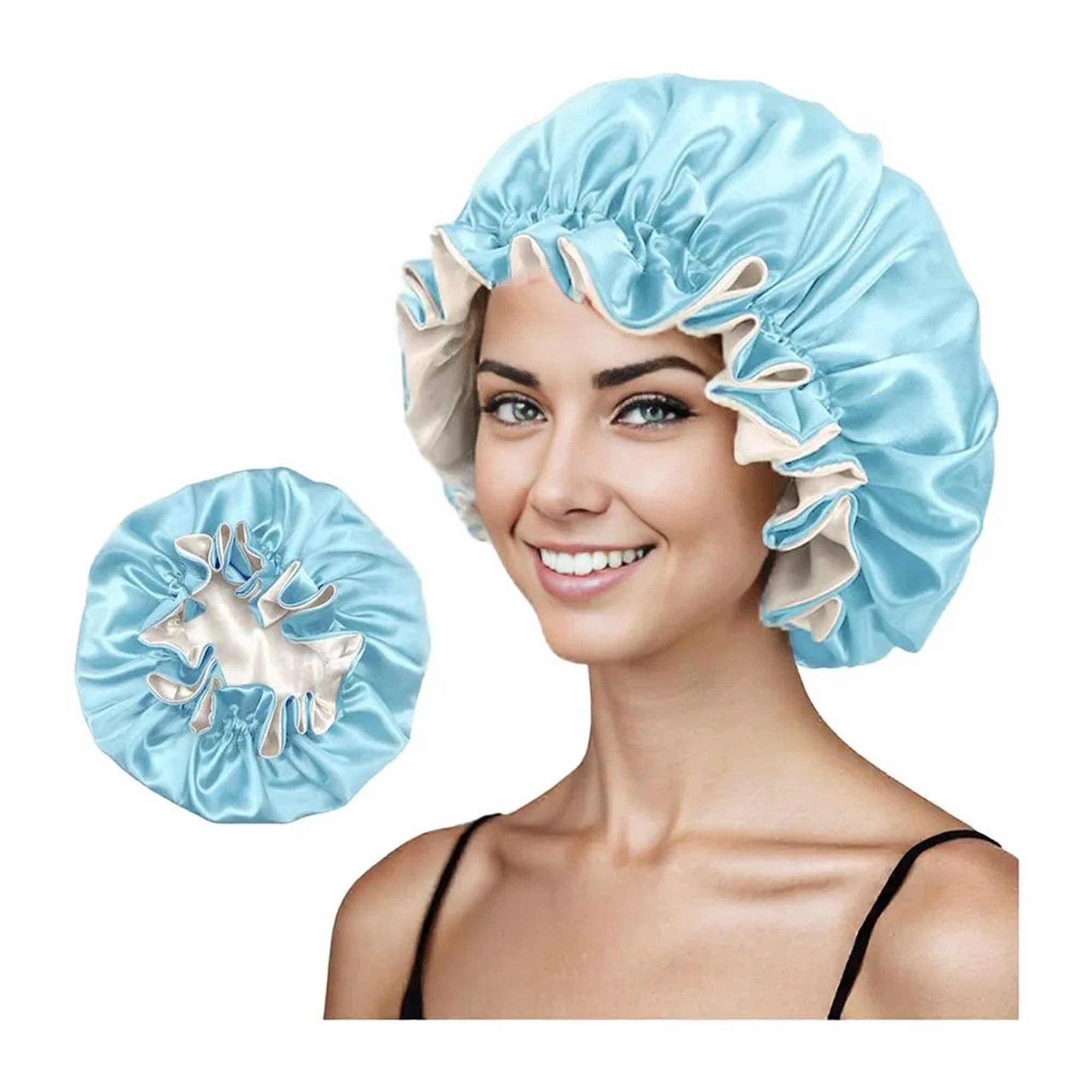 AK Brand – Engroshandel Nathue – til kvinder – Satin sovekalot med dobbelt lag og flæsekantet silkehat16