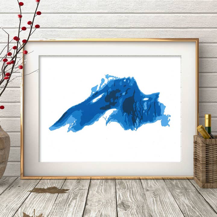 Bathymetrische kaart van Lake Superior op papier voor wholesale door Cardtography