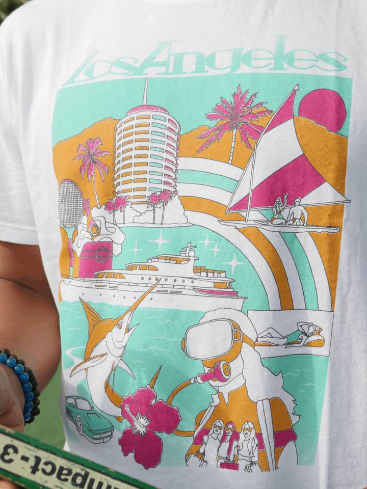 A Fun Day in LA Unisex Tees for wholesale by Ace the Moon