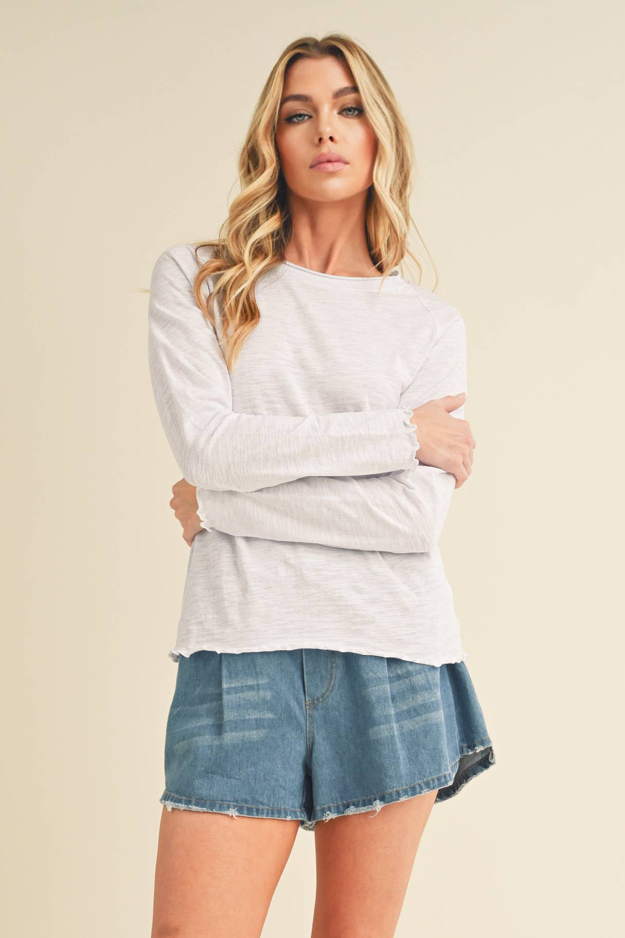 AEMI + CO - Wholesale Knit Top - Women's - 8288DN Gwen Baby Long Sleeve Top 512