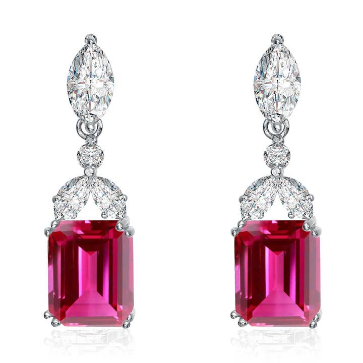 Boucles d'oreilles en argent sterling avec zircone cubique (50132) pour la vente par Genevive