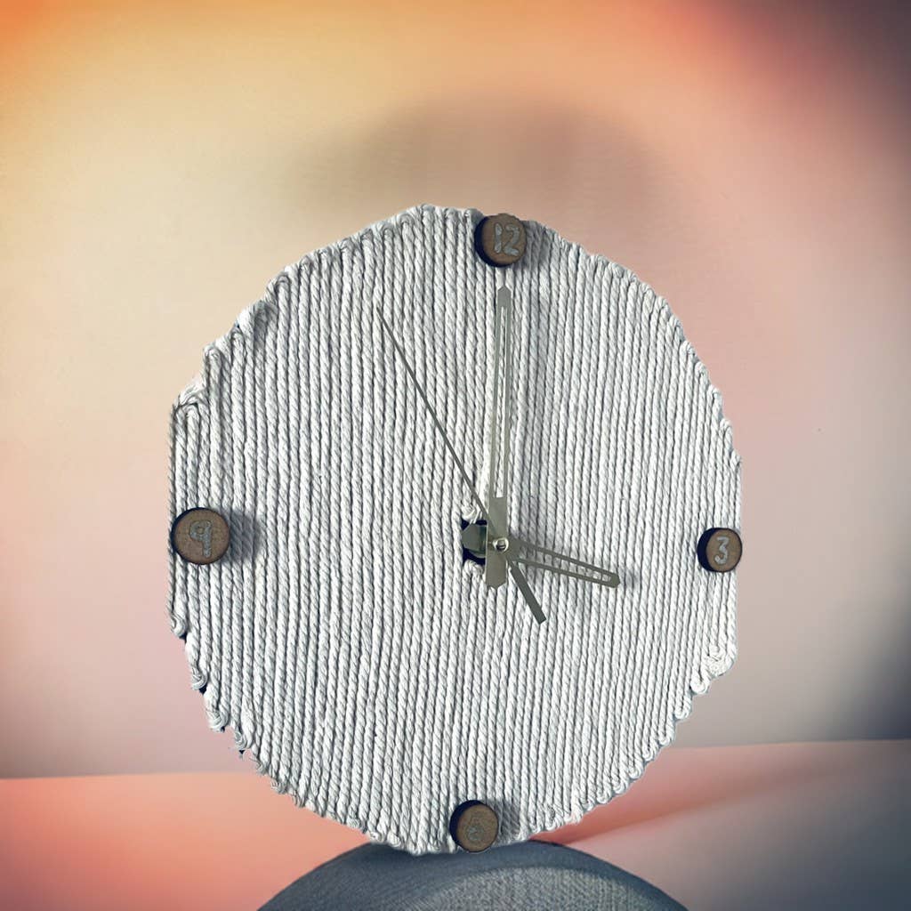Face It Home Decor - Wholesale Wall Clock - Up-Cycled Macrame Round Silent Wall Clock Handmade Decor3