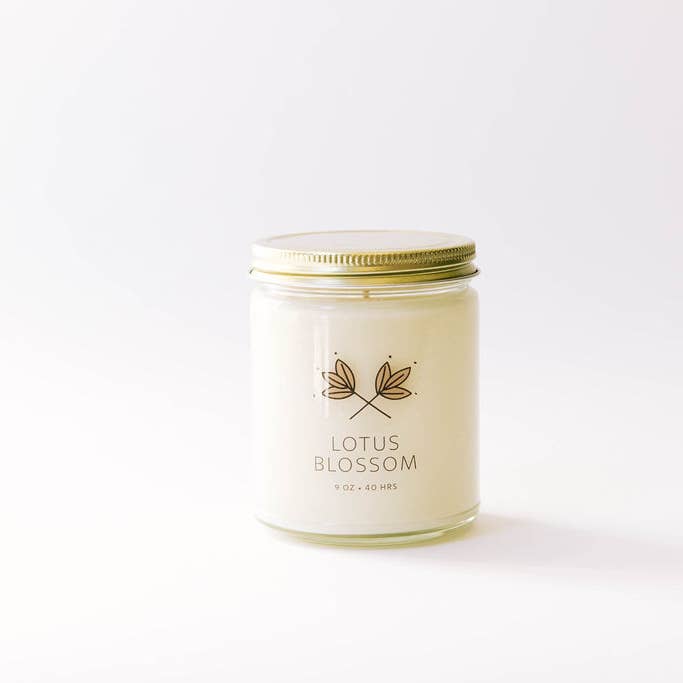 Pote de vela de cera de soja Lotus Blossom por atacado de Handmade Habitat