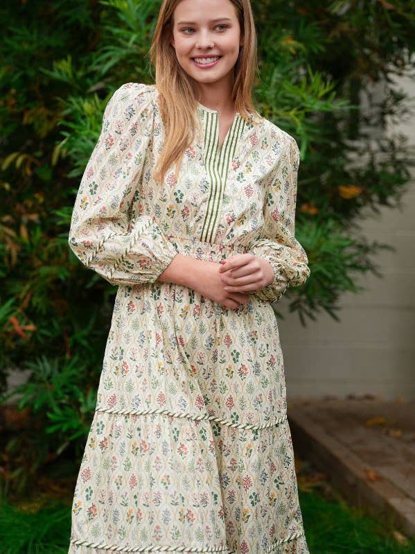 Vestido largo de tela novedosa con forro y mangas 3/4 TR2152-01D-T6J9990 para venta al por mayor de TRENDILITY