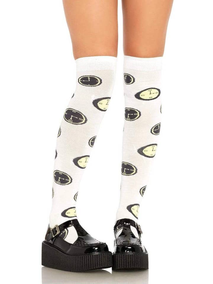 Tina Tick Tock Knee Socks for wholesale by Leg Avenue