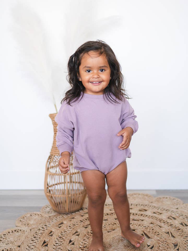 Oversized Cozy Romper - Lavender for wholesale by Addie Joy company