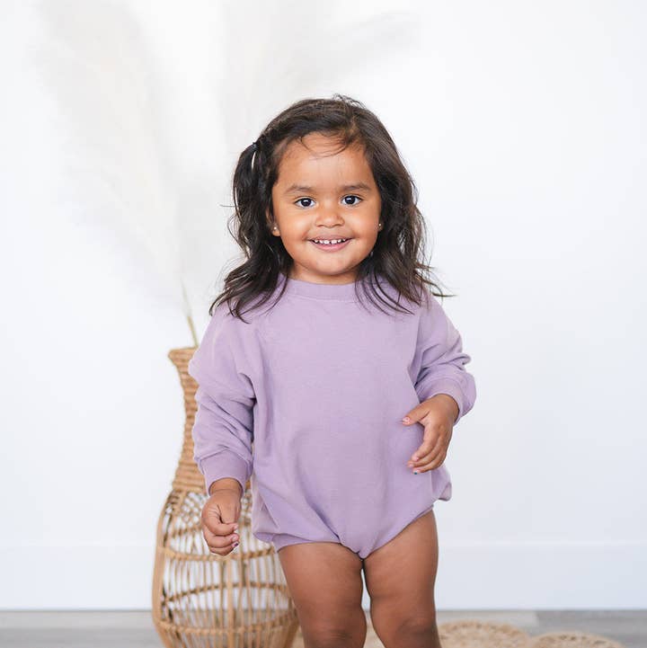 Oversized Cozy Romper - Lavender for wholesale by Addie Joy company