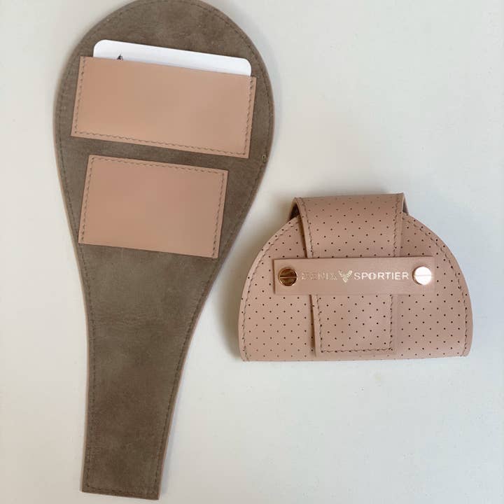 Portefeuille Tennis Lovers (Cuir Blush / Daim Pierre / Or) pour la vente par FENIX SPORTIER