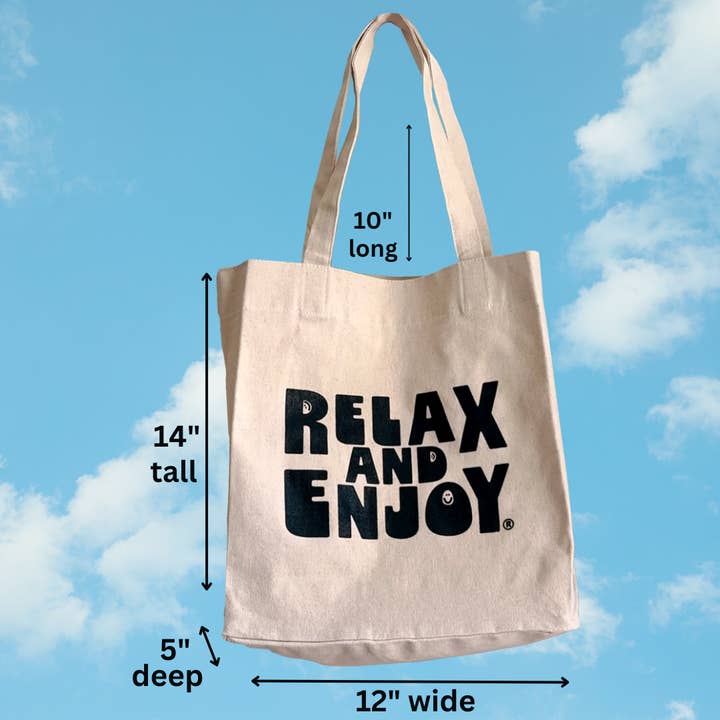 Ever Rae - Wholesale Tote Bag - Women's - Relax And Enjoy Pocketed Tote Bag - 100% Recycled Cotton