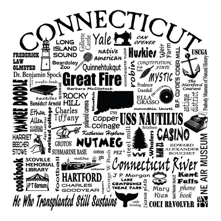 The Buffalo Works - Wholesale Tea Towel - Connecticut Destination Kitchen Towel - Where Life Takes You1