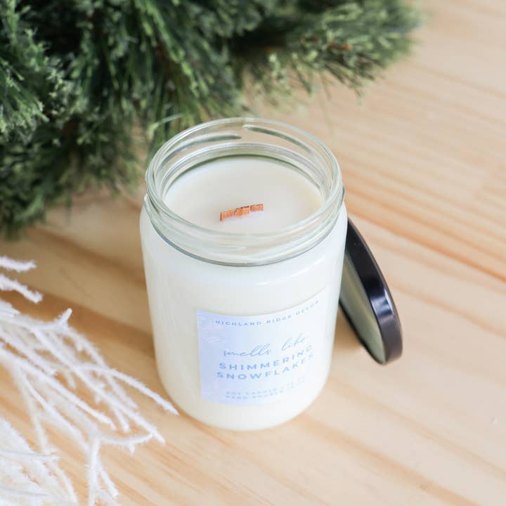 Highland Ridge | Handmade Home Decor - Vendita all'ingrosso Candela in vasetto - Candela Fiocchi di Neve Scintillanti1