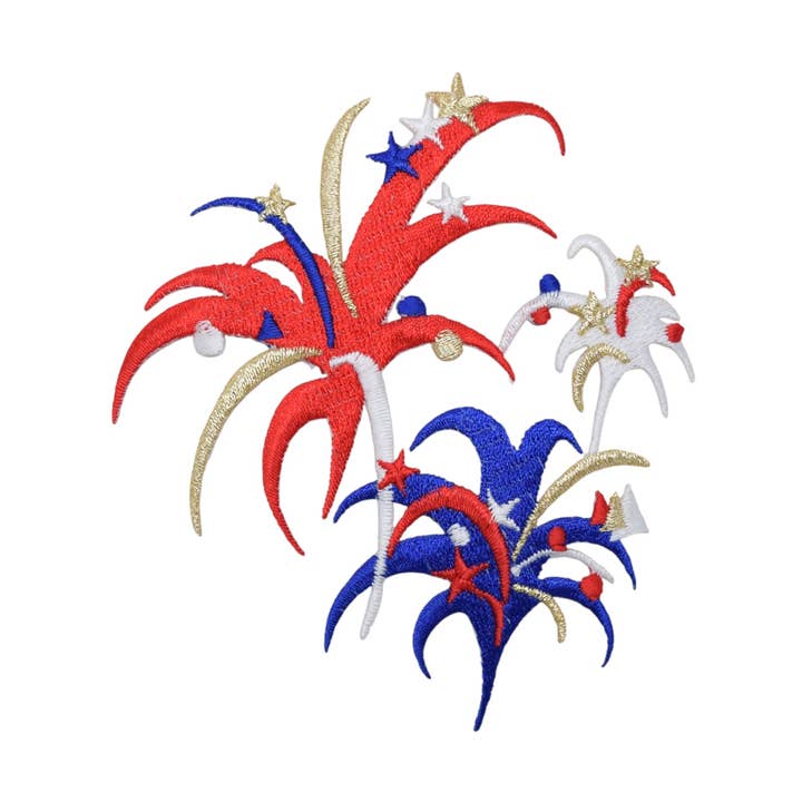 Fogo de artifício - Vermelho, Branco e Azul - Emblema Termocolante por atacado de Wholesale Applique