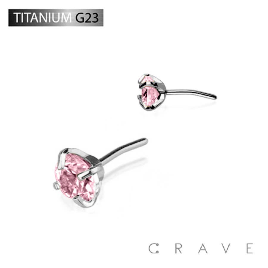CRAVE - Wholesale Face/Body Chain - TITANIUM THREADLES PUSH IN CZ PRONG SET TOP PART7
