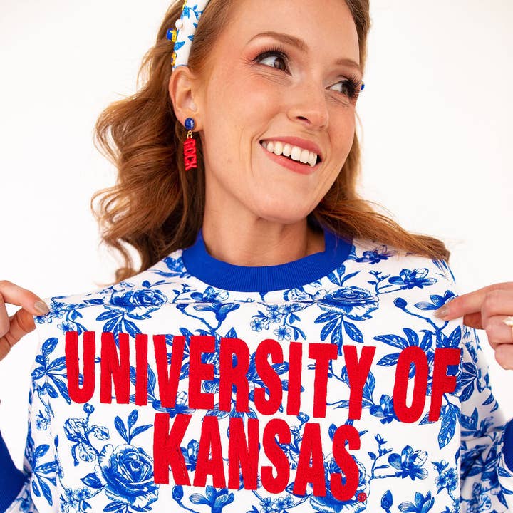 Kansas Floral Toile Sweatshirt for wholesale by Brianna Cannon