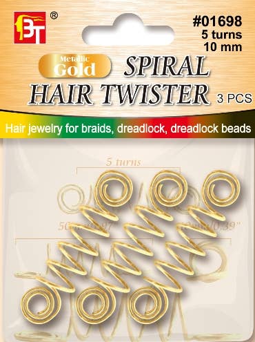 MI Hair Distribution - Wholesale Hair Clip - Women's - JEWELRY SPIRAL HAIR TWISTER-10 MM - 5 TURNS - GOLD0