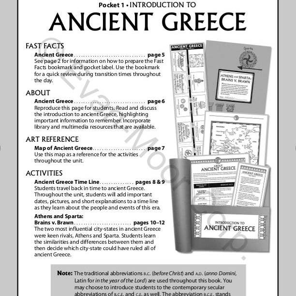 Evan-Moor Educational Publishers – Großhandel Buch – Kinder – Geschichtstaschen: Antikes Griechenland, 4. bis 6. Klasse