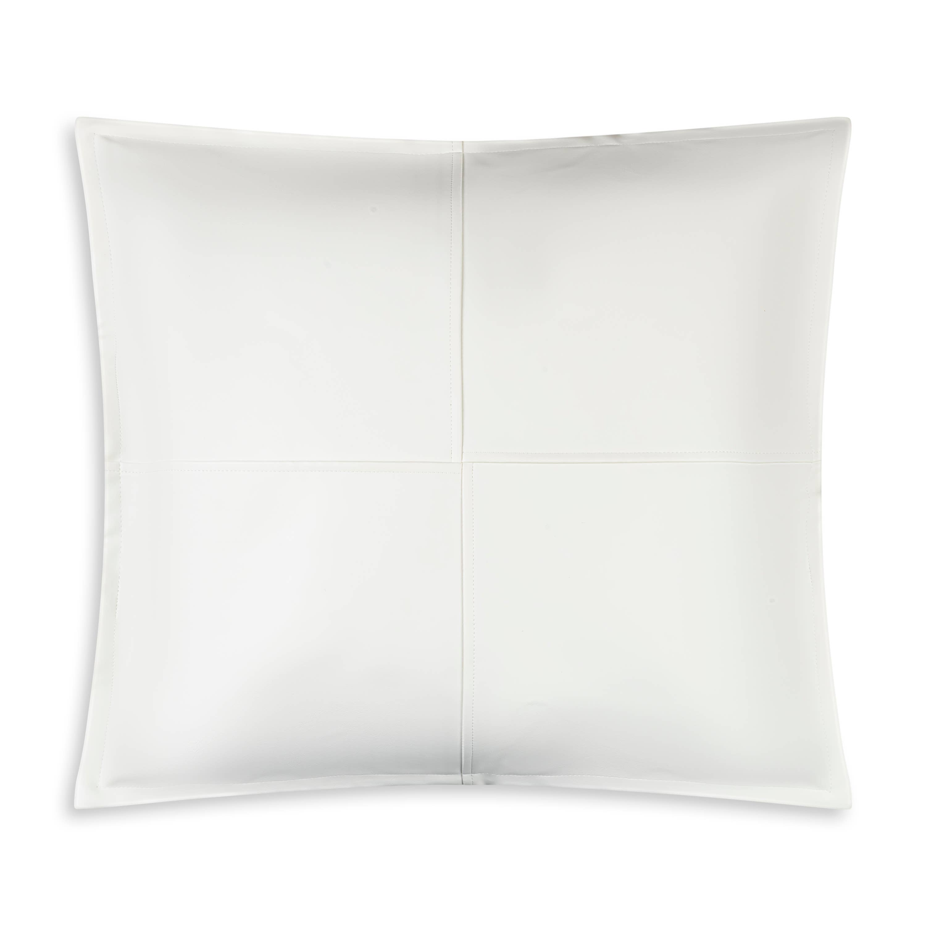 Cloud 9 Design – wholesale Throw/decorative pillow – Atlas White Faux Leather Pillow0