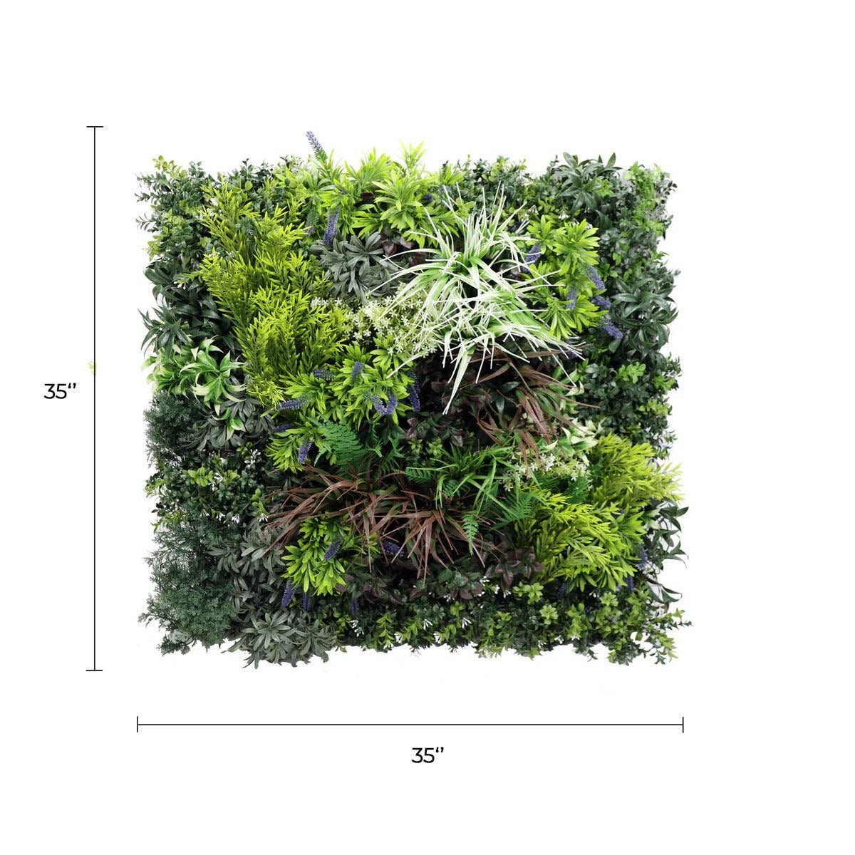 Designer Plants - Wholesale Artificial Plant - Tropical Forest Artificial Vertical Garden / Green Wall Panel 35" x 35" UV Resistant (Fire Retardant)1