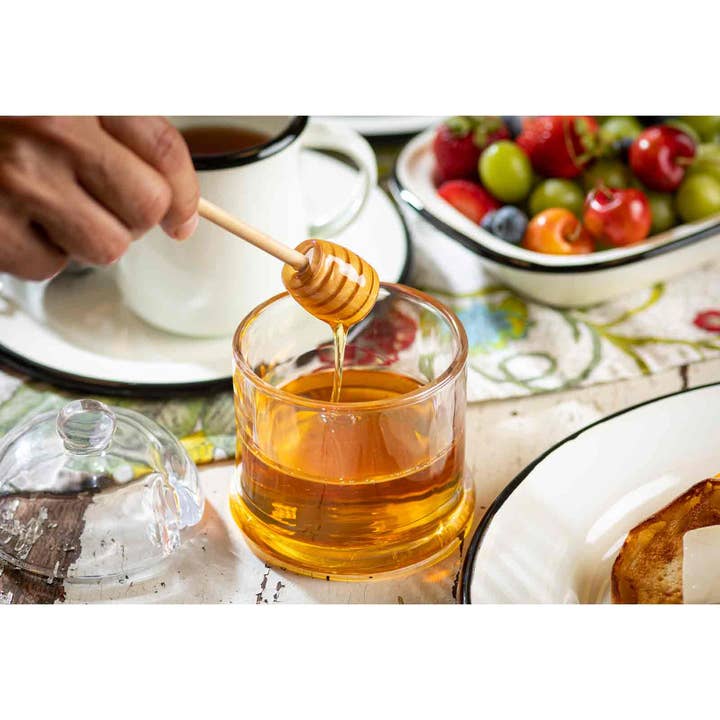 TableCraft Products Company - Wholesale Honey Dipper - Honey Dipper Set, Includes Glass Jar & Wood Dipper