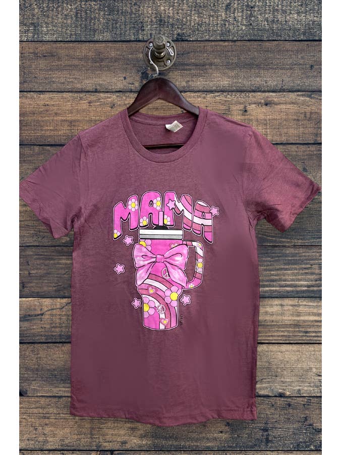 L&B Life - Wholesale Screen Printed T-Shirt - Women's - BC MAMA BOW CUP TSHIRTS, T-SHIRTS, TEES
