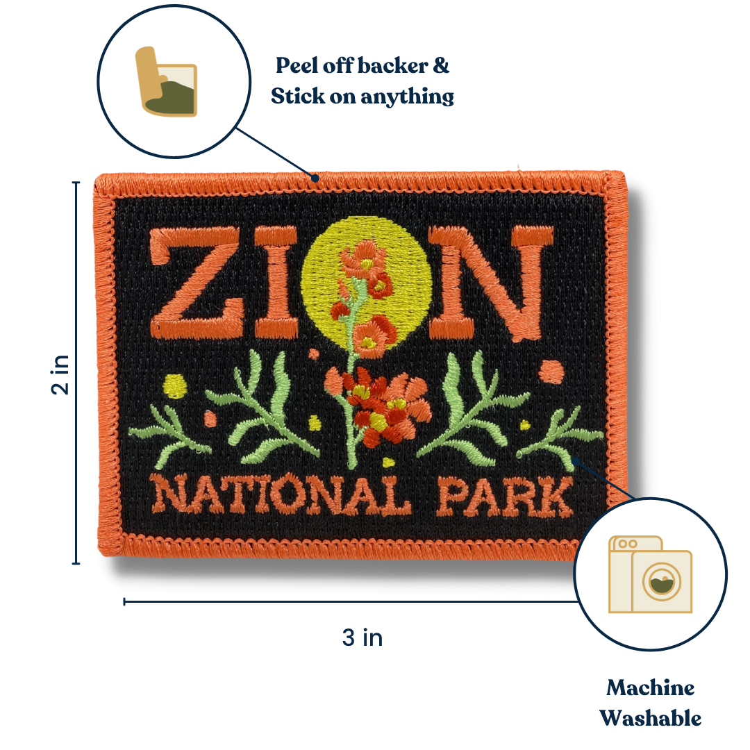 Outpatch - Wholesale Patch - Zion National Park Wildflowers Embroidered Sticker Patch2