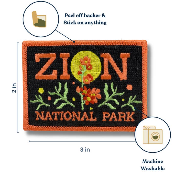 Outpatch - Wholesale Patch - Zion National Park Wildflowers Embroidered Sticker Patch2