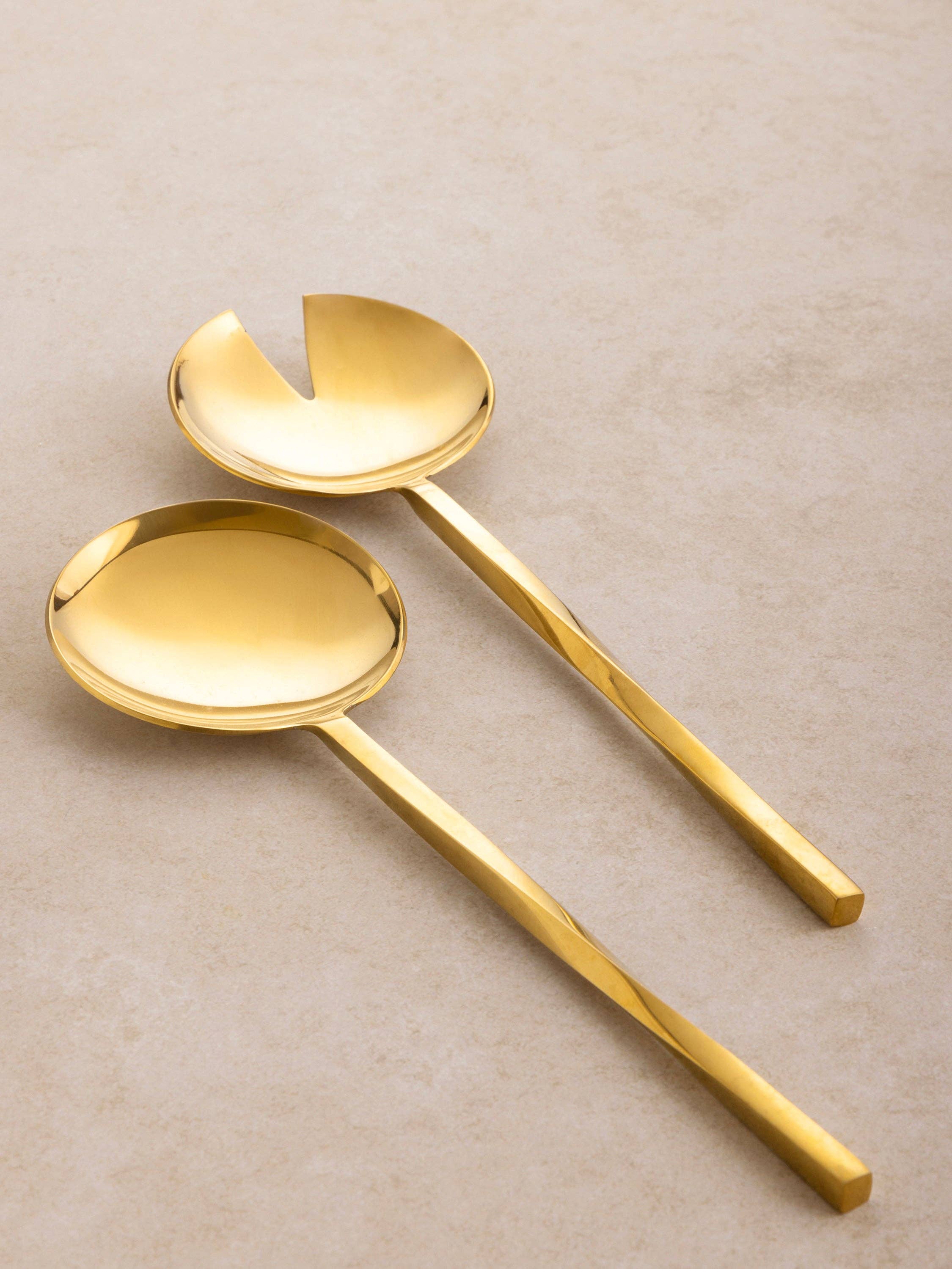 GAURI KOHLI - Wholesale Serving Utensil - Oslo Gold Salad Servers (Set of 2)0