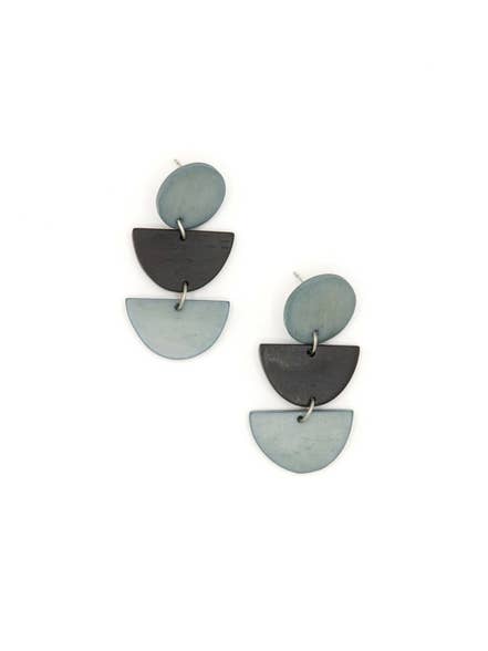 Dark Half Moon Stacked Earrings for wholesale by Fair Anita