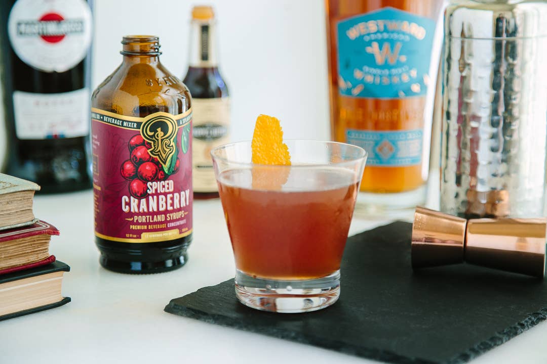 Portland Syrups - Wholesale Cocktail Mix/Syrup - Spiced Cranberry Syrup 12 oz - cocktail / mocktail drink mix4