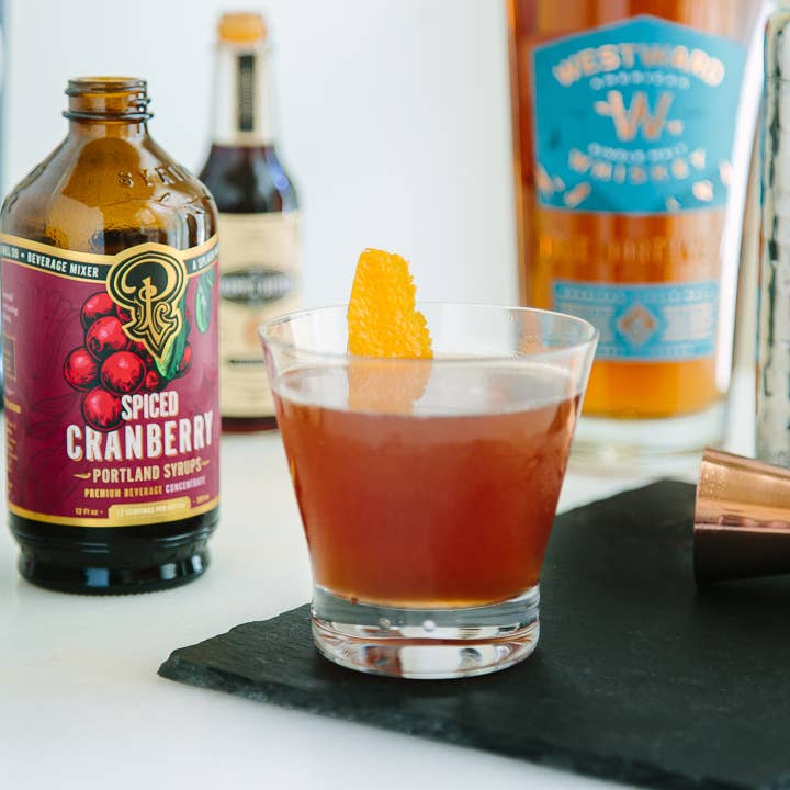Portland Syrups - Wholesale Cocktail Mix/Syrup - Spiced Cranberry Syrup 12 oz - cocktail / mocktail drink mix4