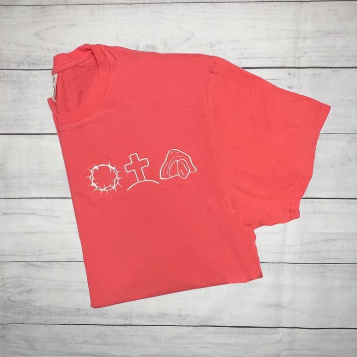 Thorned Crown, Cross, Tomb Short Sleeve TShirt for wholesale by Handmade Pieces Company LLC