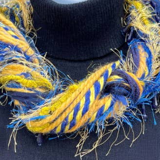 Scarves of Westwood - Wholesale Scarf - Women's - Handmade Maize and Blue Scarf - Game Day Collection