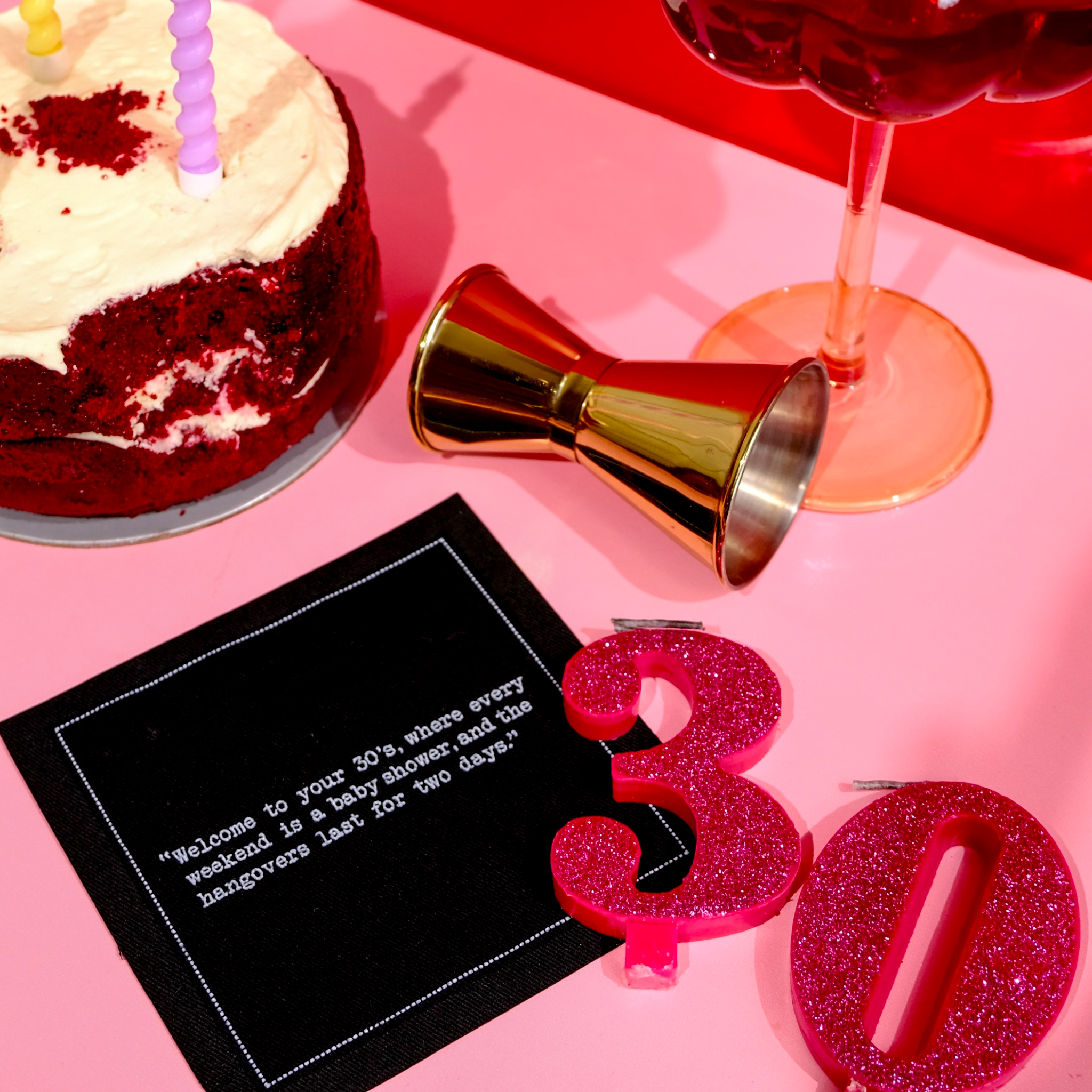 Five Star Napkins Inc. - Wholesale Disposable Napkin - 30th Birthday Quotes - Black Cotton Cocktail Napkins 50x3