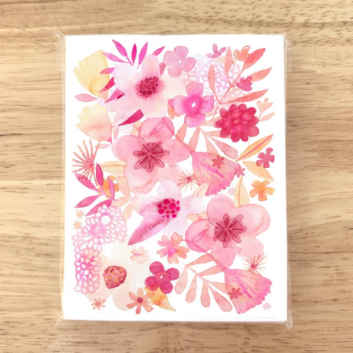 Pink Floral - Cartes de notes pour la vente par Kerstin Stock Art